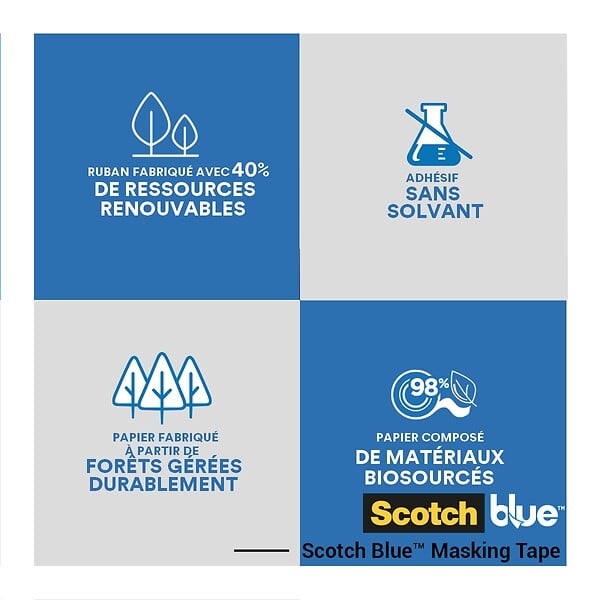 SCOTCHBLUE - Ruban de masquage finitions parfaites ScotchBleu -  - 24mmx41m - large