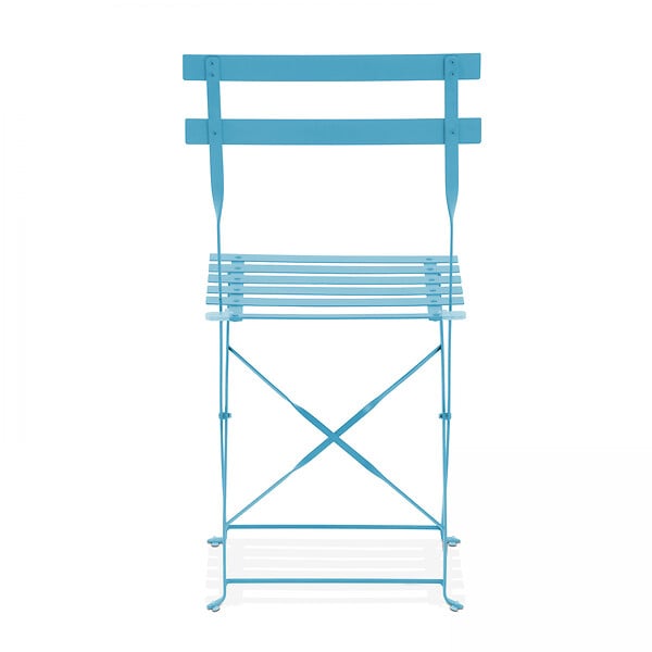 OVIALA - Lot de 2 chaises pliantes en acier bleues - Rome - large