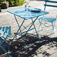 OVIALA - Lot de 2 chaises pliantes en acier bleues - Rome - vignette