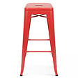 OVIALA - Tabouret de bar en métal rouge mat - Indus - vignette