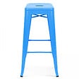 OVIALA - Tabouret de bar en métal bleu mat - Indus - vignette