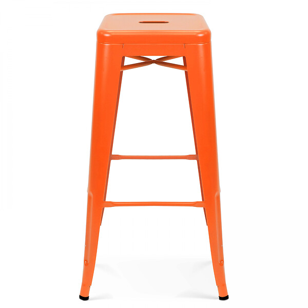 OVIALA - Tabouret de bar en métal orange mat - Indus - large