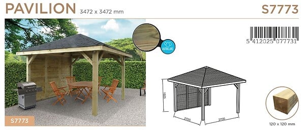 SOLID - Kiosque en bois - 347x347cm - large