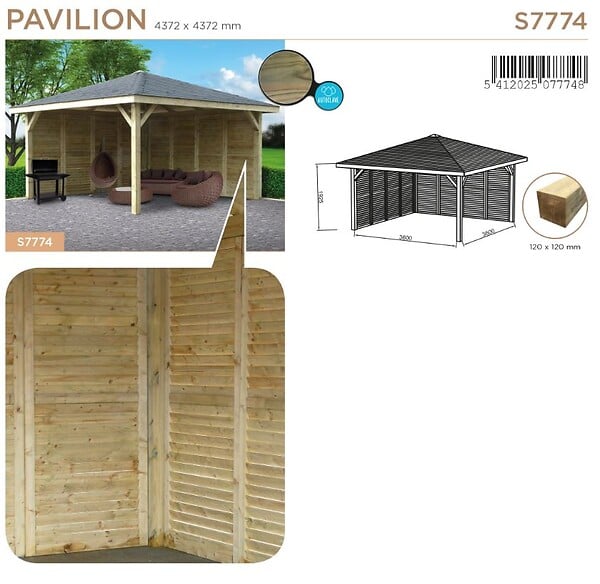 SOLID - Kiosque en bois  - L.437xl.437cm - large