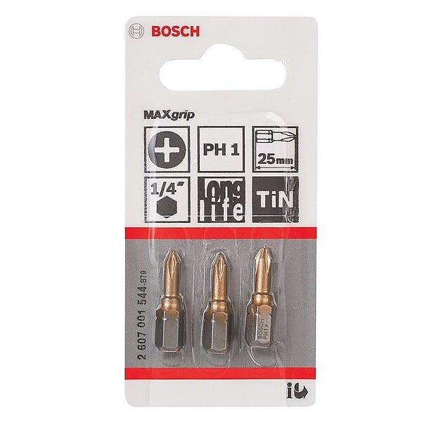 BOSCH - Embouts de vissage BOSCH 2607001544 Max Grip Phillips PH1 3 pièces - large