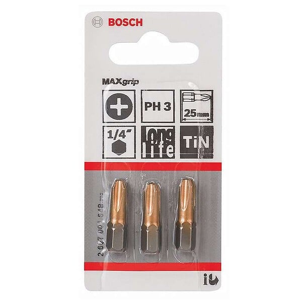 BOSCH - Embouts de vissage BOSCH 2607001548 Max Grip Phillips PH3 3 pièces - large