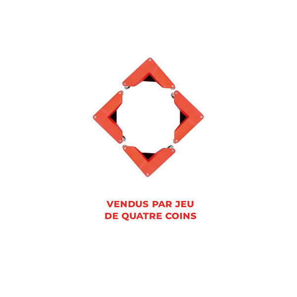 STOCKMAN - Jeu de 4 Coins roulants AR100A aluminium 400kg dimensions utiles 65x65x90mm Stockman - large