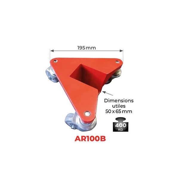 STOCKMAN - Jeu de 4 Coins roulants AR100B aluminium 400kg dimensions utiles 50x65mm Stockman - large