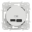 SCHNEIDER ELECTRIC - Odace - prise USB double - type A+C 12W - blanc - vignette