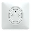 SCHNEIDER ELECTRIC - Ovalis Monobloc Prise de courant 2P+T affleurante bornes auto Blanc - vignette