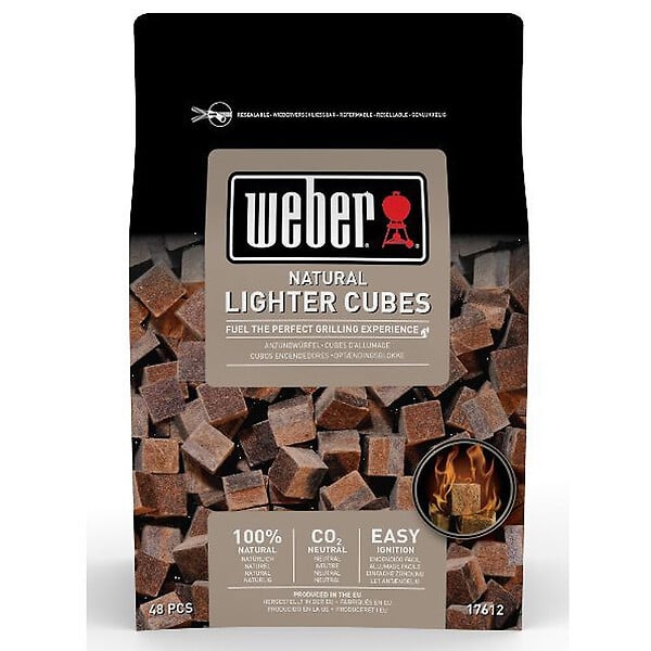 WEBER - Boîte de 48 cubes allume-feux bruns - large