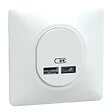 SCHNEIDER ELECTRIC - Ovalis - Monobloc - Double chargeur USB A+C 12W - Blanc - vignette