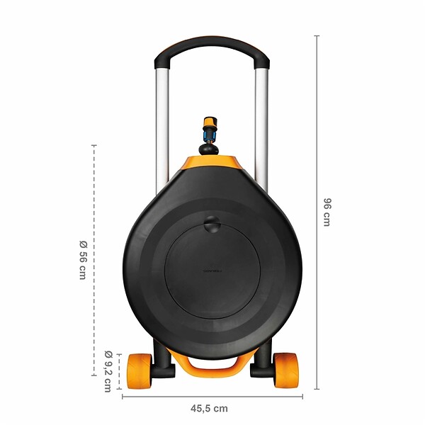 FISKARS - Dévidoir XL - Avec tuyau - Avec roues - 20m + 5m - 13mm de diamètre - large
