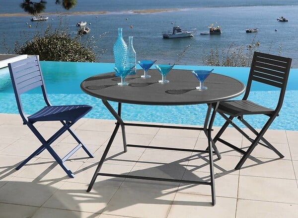 PROLOISIRS - Guéridon Globe graphite Ø 120 x 74 cm - large
