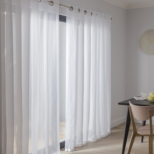 CENTRALE BRICO - Voilage transparent, Chic blanc l.300 x H.240 cm - large