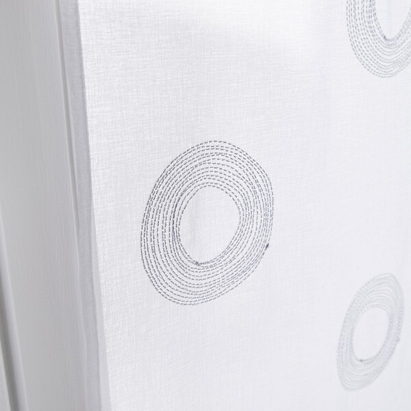 CENTRALE BRICO - Paire de vitrages tamisant, Cosmos blanc/argent l.60 x H.120 cm - large