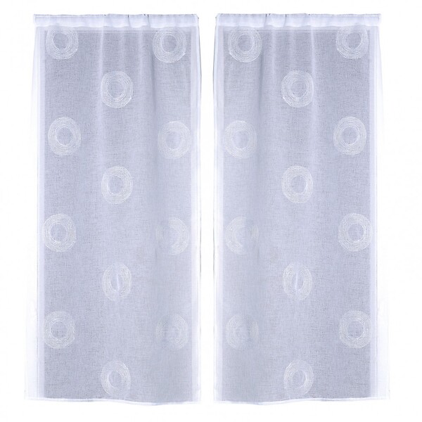 CENTRALE BRICO - Paire de vitrages tamisant, Cosmos blanc/argent l.60 x H.120 cm - large