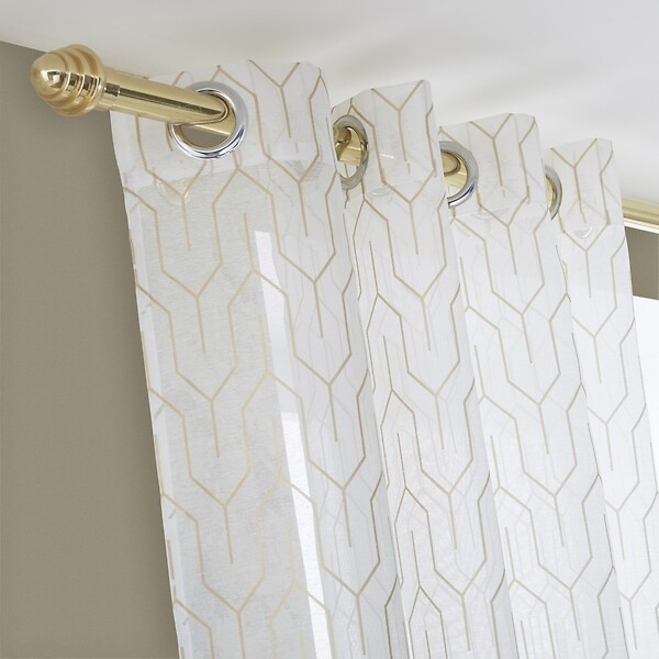 CENTRALE BRICO - Voilage tamisant, Amber blanc/or l.140 x H.250 cm - large