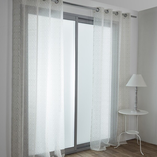 CENTRALE BRICO - Voilage tamisant, Amber blanc/or l.140 x H.250 cm - large