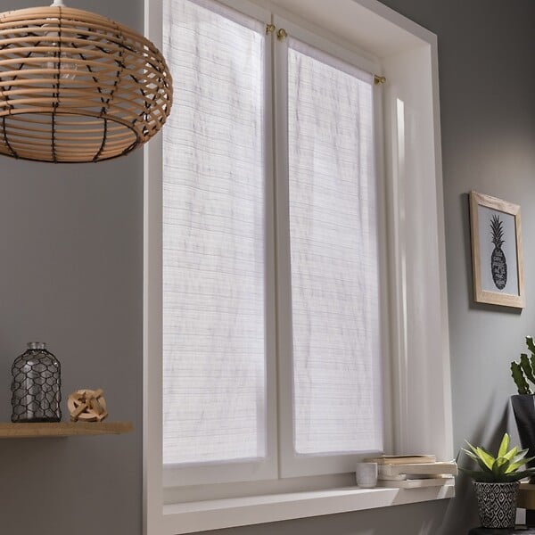CENTRALE BRICO - Paire de vitrages tamisant, Lola blanc l.60 x H.120 cm - large