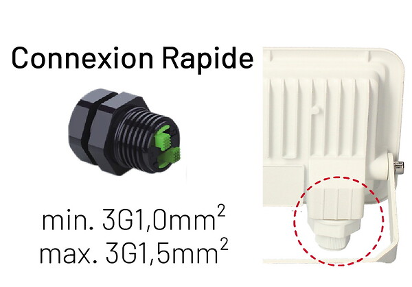ARLUX - Projecteur mural KREON 2 - IP65, 10W, 4000K, 1000lm, Blanc - large