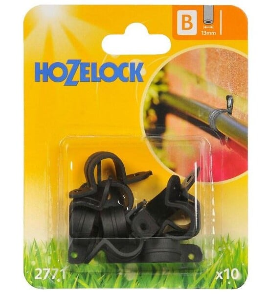 HOZELOCK - Attache murale en plastique pour tuyau d'alimentation d'irrigation 13mm (x12) - large
