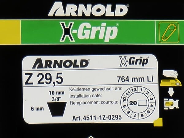 CENTRALE BRICO - Courroie trapézoïdale X-Grip V de type Z 29,5 - large