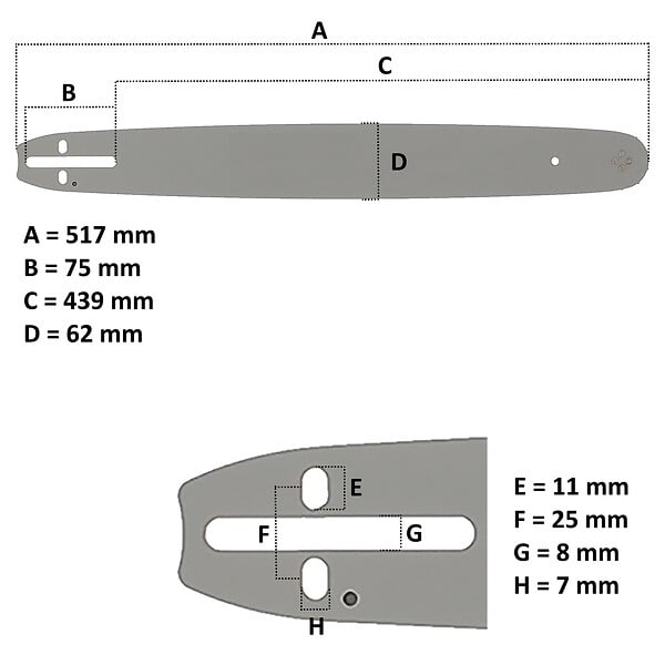 GT GARDEN - Guide 18 pouces (45 cm) pour tronçonneuse - large