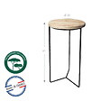 CENTRALE BRICO - Sellette industrielle haute fer rond plateau bois - 61x30 cm - Acier époxy - vignette