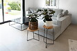 CENTRALE BRICO - Sellette industrielle haute fer rond plateau bois - 61x30 cm - Acier époxy - vignette