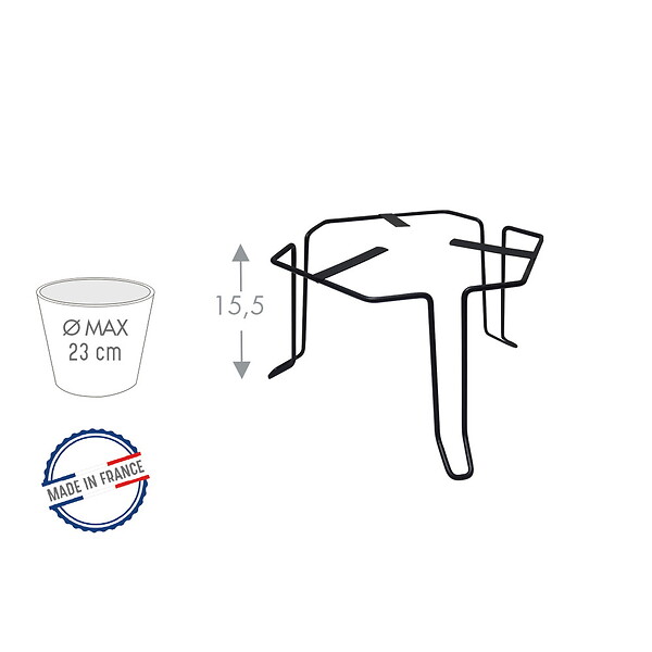 CENTRALE BRICO - Stabilisateur de pot anthracite - Acier époxy - large