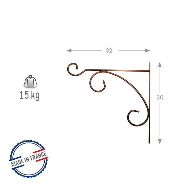 CENTRALE BRICO - Potence fer rond anthracite - 32x30 cm - Acier époxy - large