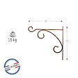CENTRALE BRICO - Potence fer rond anthracite - 32x30 cm - Acier époxy - vignette