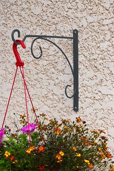 CENTRALE BRICO - Potence fer rond anthracite - 32x30 cm - Acier époxy - large