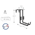 CENTRALE BRICO - Lot de 2 supports tout reglable pour jardinière - 16 à 26 cm - Acier époxy - vignette