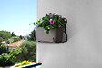 CENTRALE BRICO - Support jardinière mural fer plat anthracite - 35x18 cm - Acier époxy - vignette