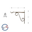 CENTRALE BRICO - Potence fer plat anthracite - 20x20 cm - Acier époxy - vignette