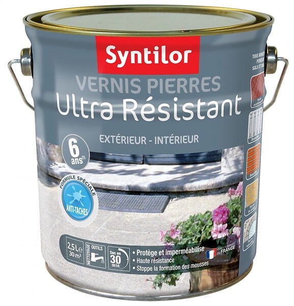 CENTRALE BRICO - Vernis pierre extérieur / intérieur Pierre SYNTILOR, incolore, 2.5 l - large