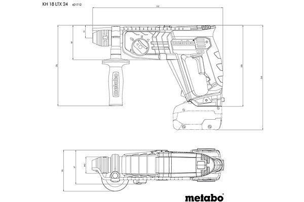 METABO - Marteau perfo burineur 18 V  METABO - KH 18 LTX 24 - SDS Plus 60171284 coffret MetaBOX (vendu sans batterie) - large