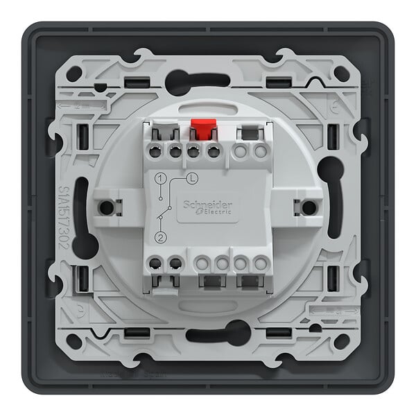 SCHNEIDER ELECTRIC - Ovalis - Monobloc - Interrupteur va et vient - 10AX - Anthracite - large