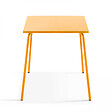 OVIALA - Ensemble table de jardin carrée et 4 fauteuils acier jaune - Palavas - vignette