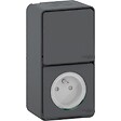 SCHNEIDER - Va et vient + prise de courant gris saillie Mureva Styl IP55 IK08 - vignette