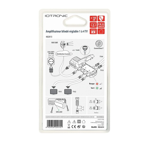 CENTRALE BRICO - Amplificateur interieur terrestre, 4 sorties IOTRONIC - large