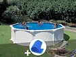 GRE - Kit piscine acier blanc Gré Atlantis ronde 3,70 x 1,32 m + Bâche à bulles - vignette