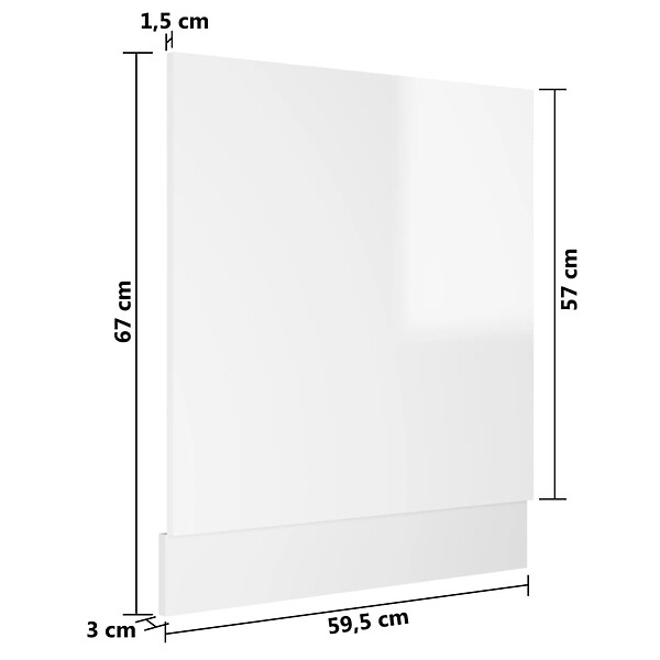 VIDAXL - vidaXL Panneau de lave-vaisselle Blanc brillant 59,5x3x67 cm Aggloméré - large
