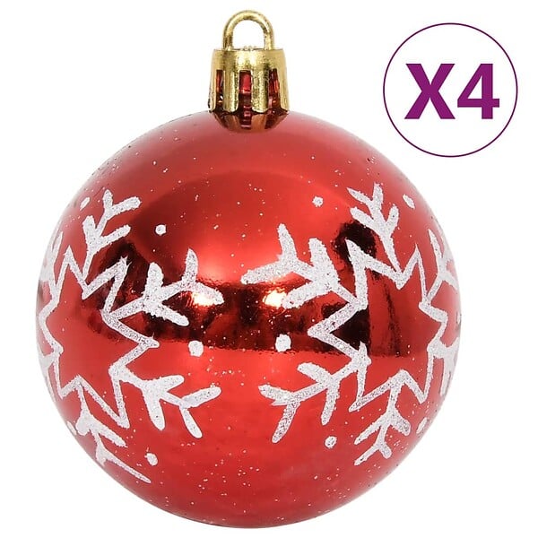 VIDAXL - vidaXL Ensemble de boules de Noël 64 pcs Rouge et blanc - large
