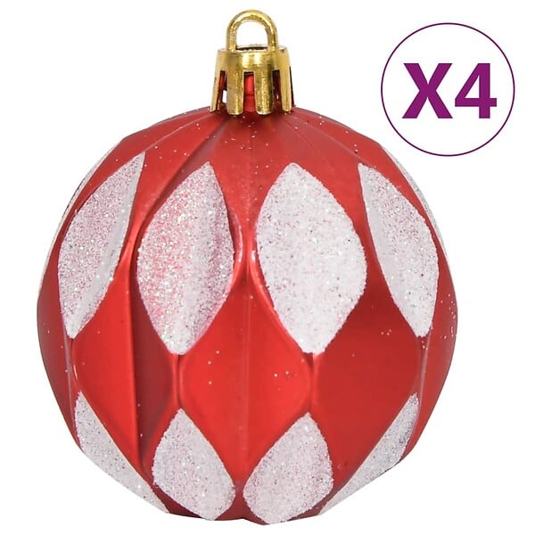 VIDAXL - vidaXL Ensemble de boules de Noël 64 pcs Rouge et blanc - large