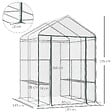 HOMCOM - Serre de jardin balcon terrasse 4 étagères 143L x 143l x 195H cm acier PVC imperméable anti-UV transparent vert - vignette