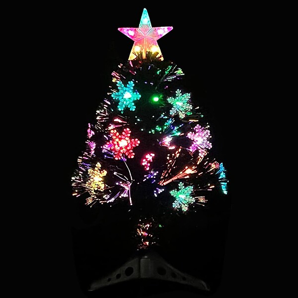 VIDAXL - vidaXL Sapin de Noël et flocons de neige LED Noir 64 cm Fibre optique - large