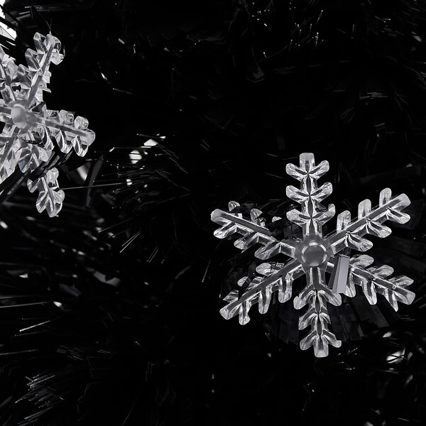 VIDAXL - vidaXL Sapin de Noël et flocons de neige LED Noir 64 cm Fibre optique - large